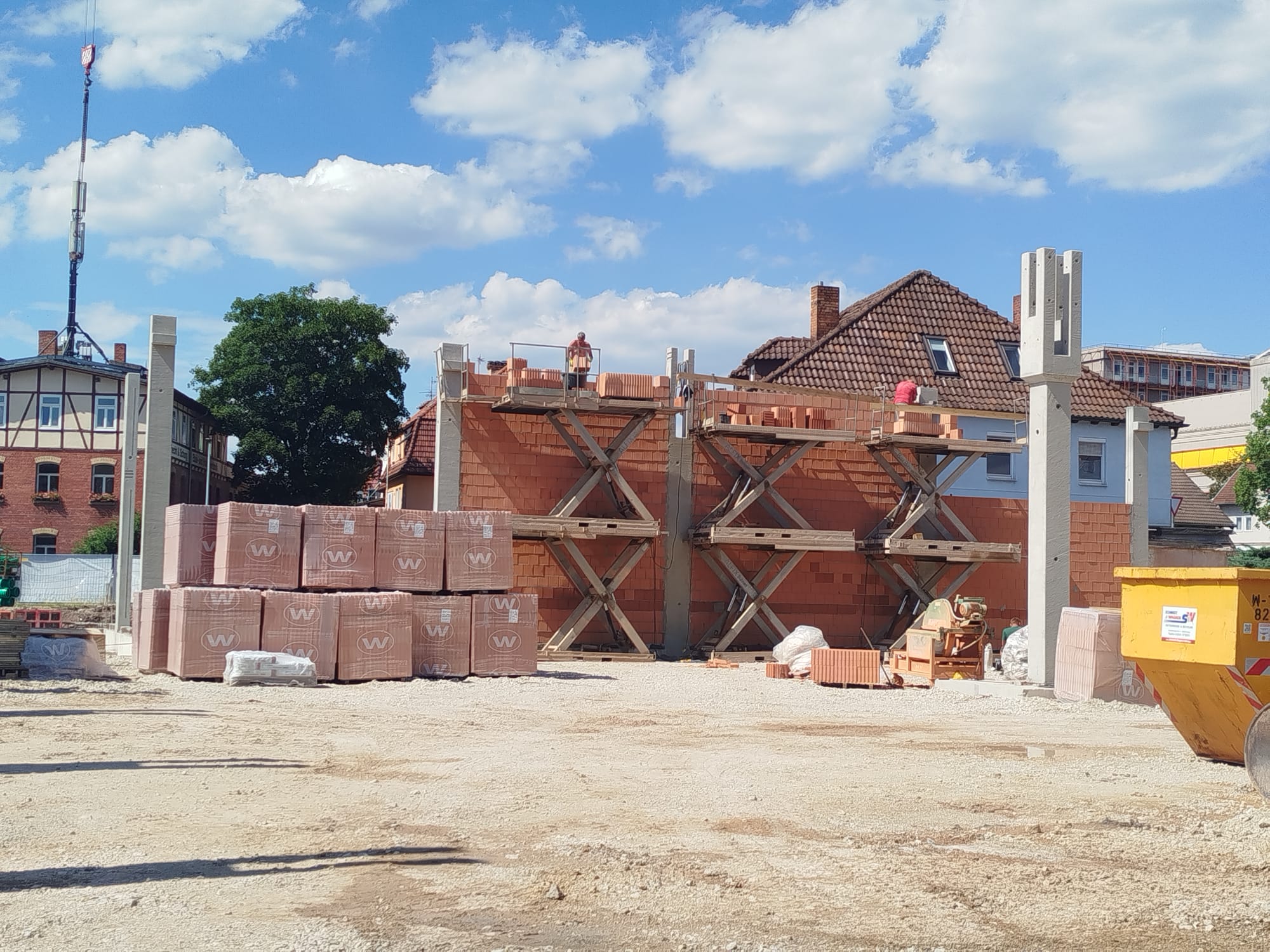 Edeka - výstavba nákupného centra Coburg, Nemecko maj-august 2026
