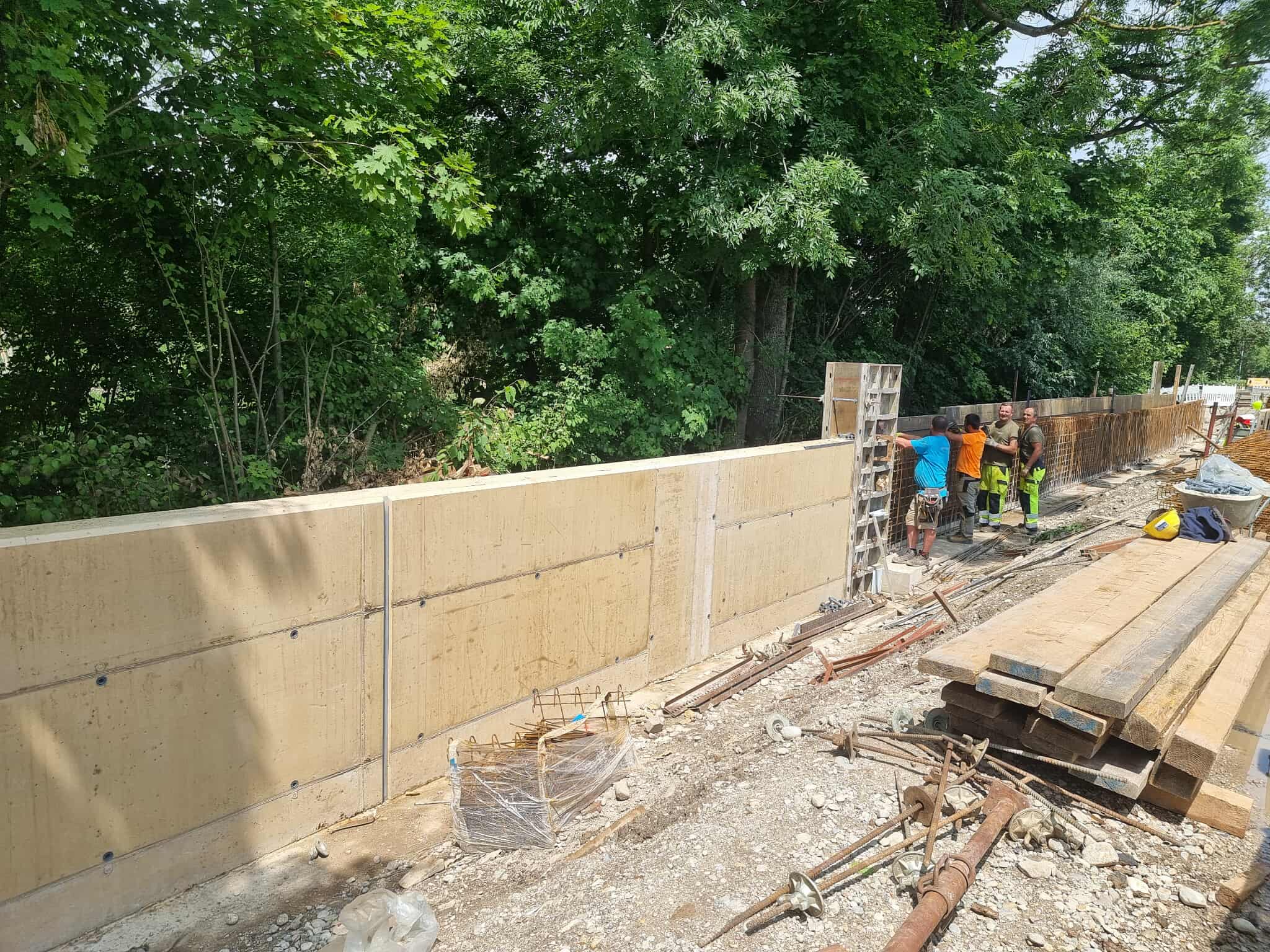 Výstavba oporného múra - Nemecko, 2025